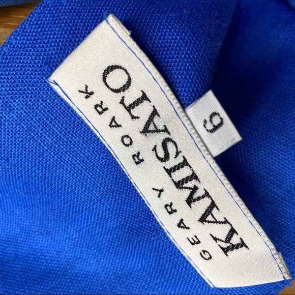 Vibrant blue chunky button up midi dress sz 2/4 - Picture 11 of 12